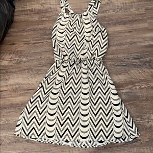 Cream and black printed dress
